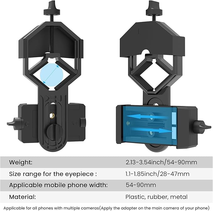 GOSKY Smartphone Adapter Mount Regular Size - Compatible with Binoculars, Monoculars, Spotting Scopes, Telescope, Microscopes Fits almost all Smartphones on the Market Record Nature and The World