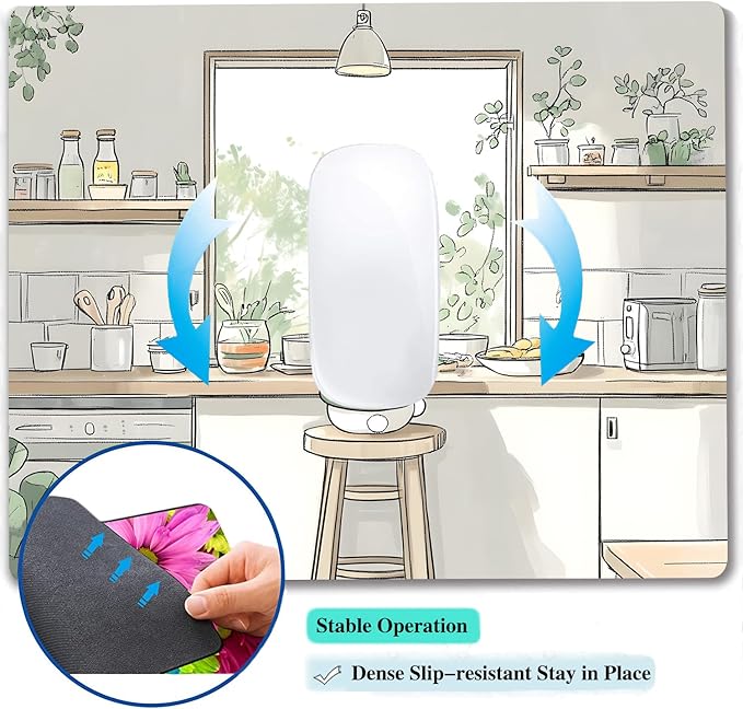 Cute Cartoon Anime Rabbit Custom Mouse Pad with Non-Slip Rubber, Small Square Design for Wireless Laptop & Computer Mouse Pads for Desk, 9.5 x 7.9 inch Smooth Surface for Gaming & Office