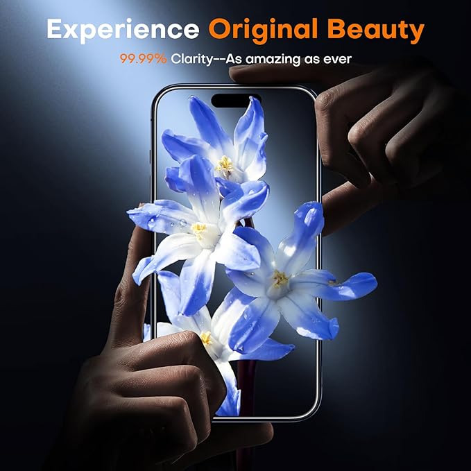 TOCOL for iPhone 15 Pro Max Privacy Screen Protector True 25°Anti Spy 9H+ Hardness Tempered Glass Full Coverage Easy Installation Anti Dust Plugs 2 Pack