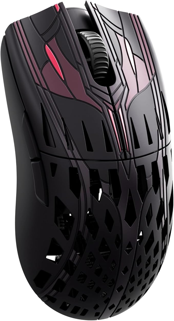 Pwnage Trinity CF Wireless Gaming Mouse - Sakura Samurai Colorway - 39g Ultralight Symmetrical Design - 8KHz Polling - Custom XERO PAW3950 Sensor 36,000 DPI - Solid Sides - PTFE Skates - Esports Grade