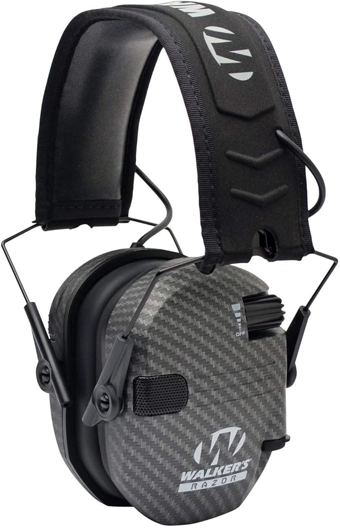 Walker's Razor Slim Ultra Low Profile Compact Design Adjustable Range Shooting Hunting Hearing Protection Electronic Earmuffs