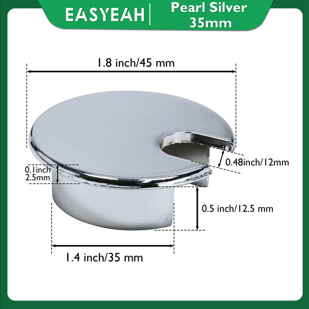 EASYEAH 1 Pcs Desk Grommet 1-3/8" / 35 mm, Zinc Alloy Desk Cord Hole Cover