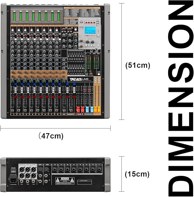 Professional Audio Mixer, 12 Channel Sound Board Mixing Console, Dual DSP Reverb Studio Mixer Board, Dual 7-Band EQ, 48V Phantom Power, 4 Group Stereo Output Input, PAD