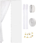 Magnetic Screen Door - Self Sealing, Heavy Duty, Hands Free Mesh Partition Keeps Bugs Out Let Breeze in- Pet and Kid Friendly - Keep Open Feature (White, Fit Door Size 34 x 78 Inch)