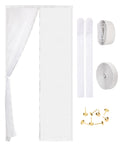 Amzjjle Magnetic Screen Door - Self Sealing, Heavy Duty, Hands Free Mesh Partition Keeps Bugs Out Let Breeze in- Pet and Kid Friendly - Keep Open Feature (White, Fit Door Size 34 x 78 Inch)