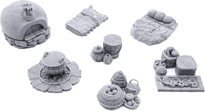 EnderToys Forest Ranger Furnishings by Printable Scenery, 3D Printed Tabletop RPG Scenery and Wargame Terrain 28mm Miniatures