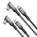 Fasgear 100W USB C to Type C 90-Degree Cable, 2 Pack 6ft USB 3.1 Gen 2 10Gbps Data Power Delivery Cord Compatible for VR Headset,PD Docking Station,Hard Drives,Mac-Book,4K Displays (6ft, Black)