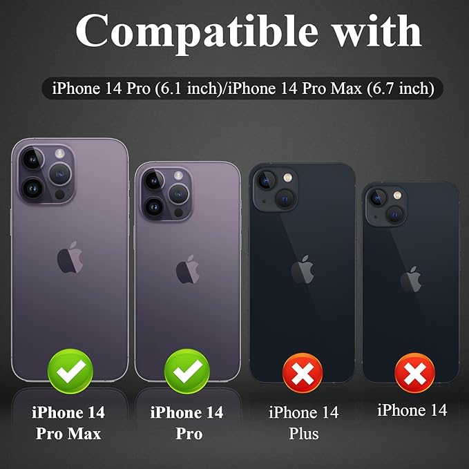 YWXTW Designed for iPhone 14 Pro Max Camera Lens Protector, for iPhone 14 Pro Camera Lens Protector, Individual Metal Anti Scratch HD Clear Case Friendly Tempered Glass Camera Cover, 1 Set (Graphite/Black)