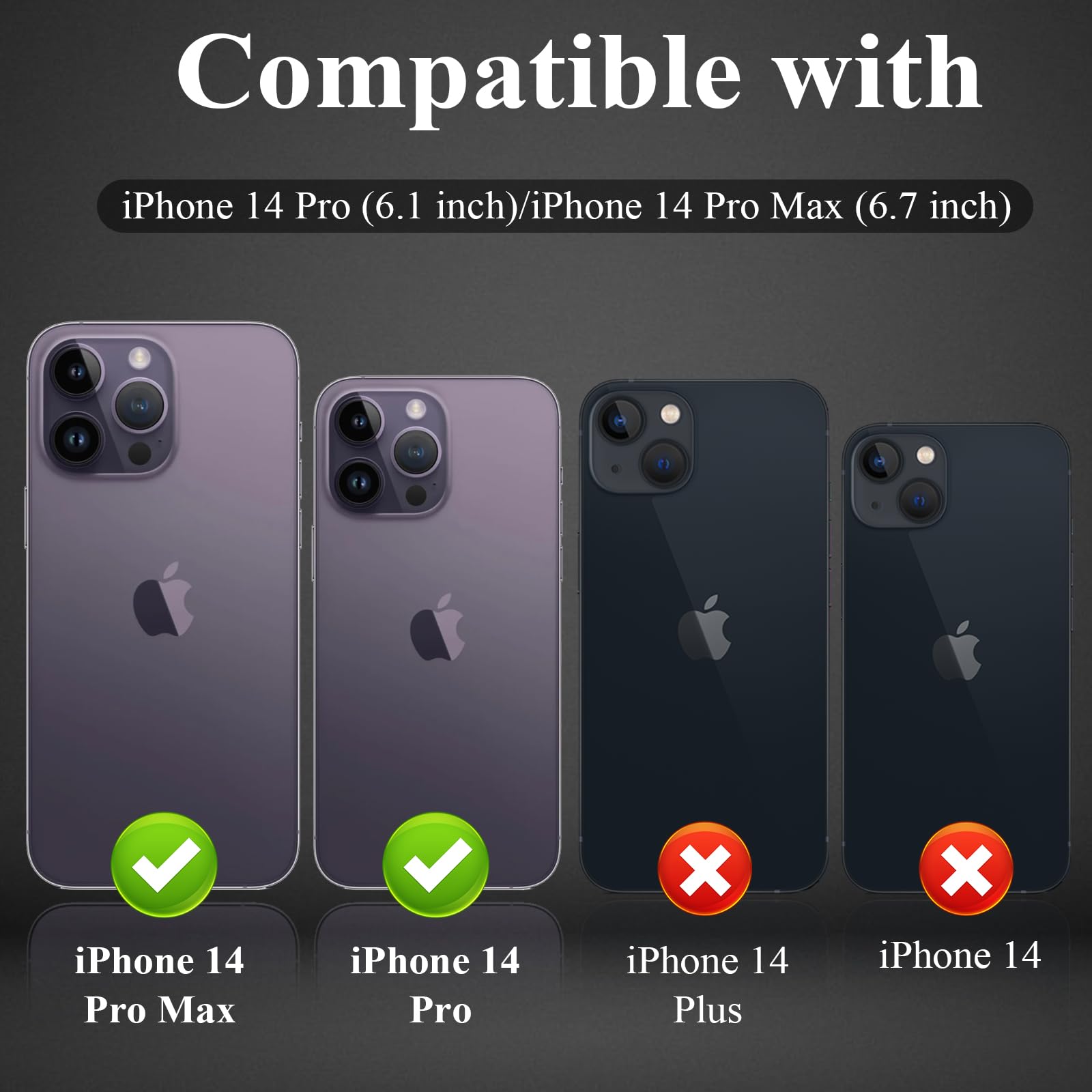 YWXTW Designed for iPhone 14 Pro Max Camera Lens Protector, for iPhone 14 Pro Camera Lens Protector, Individual Metal Anti Scratch HD Clear Case Friendly Tempered Glass Camera Cover, 1 Set (Purple)