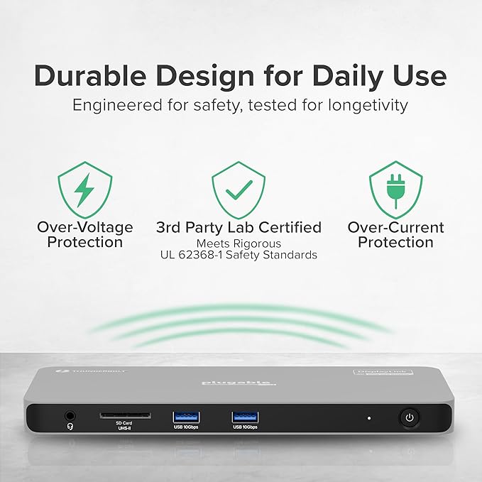 Plugable Thunderbolt 4 Dock for Quad Monitors 100W, Thunderbolt Docking Station Connects up to Four 4K Monitors for Windows and Mac Laptops, 2x HDMI, 4x Thunderbolt 4/USB C, Driver Required TBT-6950PD