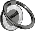 Cell Phone Ring Holder Stand, Cell Phone Grip Holder, Adhesive Phone Grip for Phones and Cases. (Glitter Black)