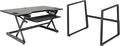 Rocelco 46" Large Height Adjustable Standing Desk BUNDLE - Quick Sit Stand Up Dual Monitor Riser - Tall Gas Spring Assist Computer Workstation - Retractable Keyboard Tray - Black (R DADRB-46-FS2)