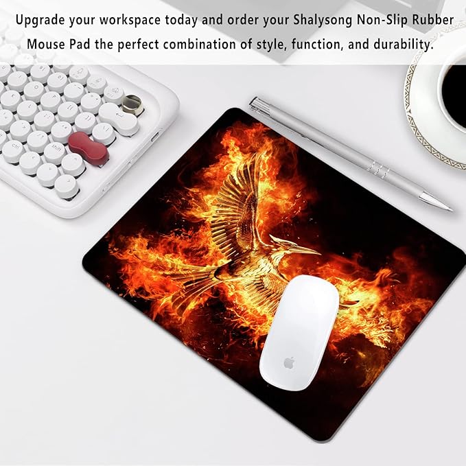 Cool Phoenix Mouse Pad Personalized Design, Non-Slip Surface, Rubber Base, Small Office Desk Pad for Computers and Laptops