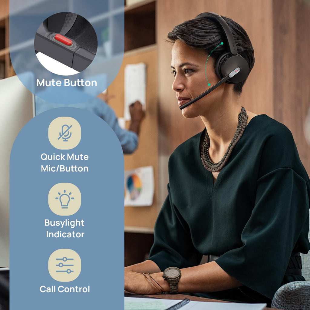 Yealink WH64 Hybrid Dual DECT Bluetooth Headset, Teams & Zoom Certified