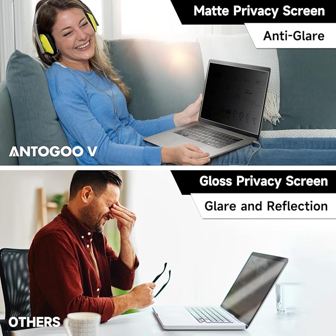 17 Inch 1920x1200 Laptop Privacy Screen (367 * 229mm), Anti Blue Light Glare & Anti Scratch Computer Privacy Shield, Not for 17.3" with 1920x1080 Resolution Laptop