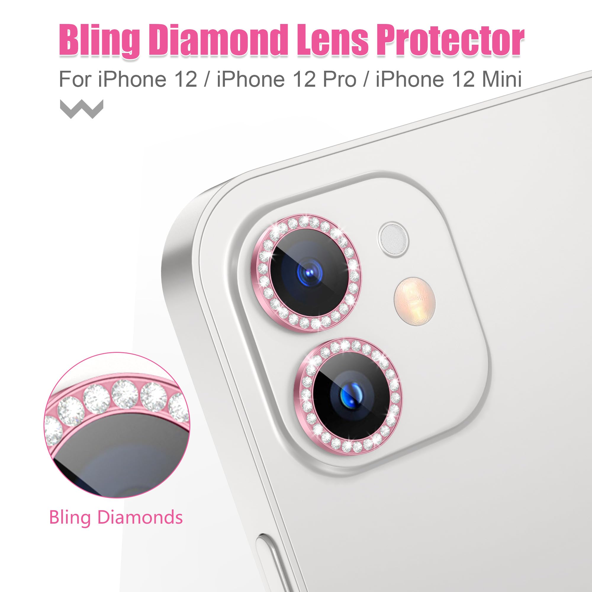 AGVEE 3+3 6 Pack for iPhone 12 & Mini & Pro Camera Lens Protector Cover