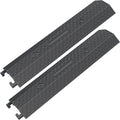 Double 40" inch Rubber Drop Over Cable Cover, 2 Pack Prevent Tripping Floor Cord Protector, Interlocking Cable Cover, Drop Track Cable Ramp, for Home, Office, Store, Warehouse (Wide - 2Pack)