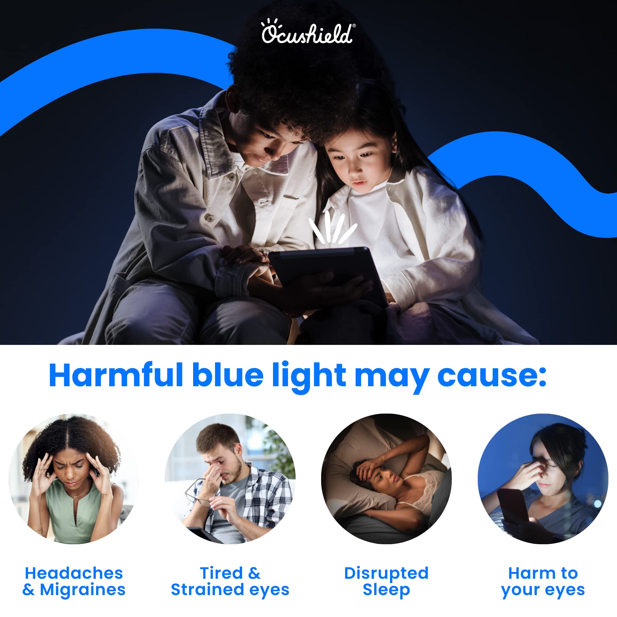 Ocushield Anti Blue Light Screen Protector for Apple iPad Pro 10.5" (2nd Gen, 2017)/iPad Air 3 (2019) - Blue Light Filter for iPad - Eye Protection - Accredited Medical Device - Anti-Glare