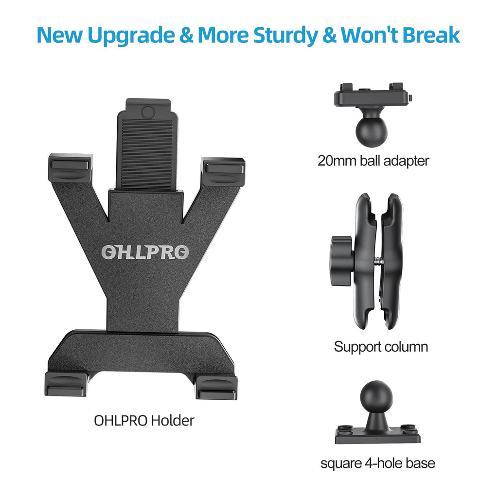 OHLPRO Tablet Holder for Truck, Heavy Duty Drill Base Tablet Car Mount for iPad, mini, Samsung Galaxy (7" - 11") for Dashboard, Desks, Tabletop, ipad Mount Great for Wall, Commercial Vehicles