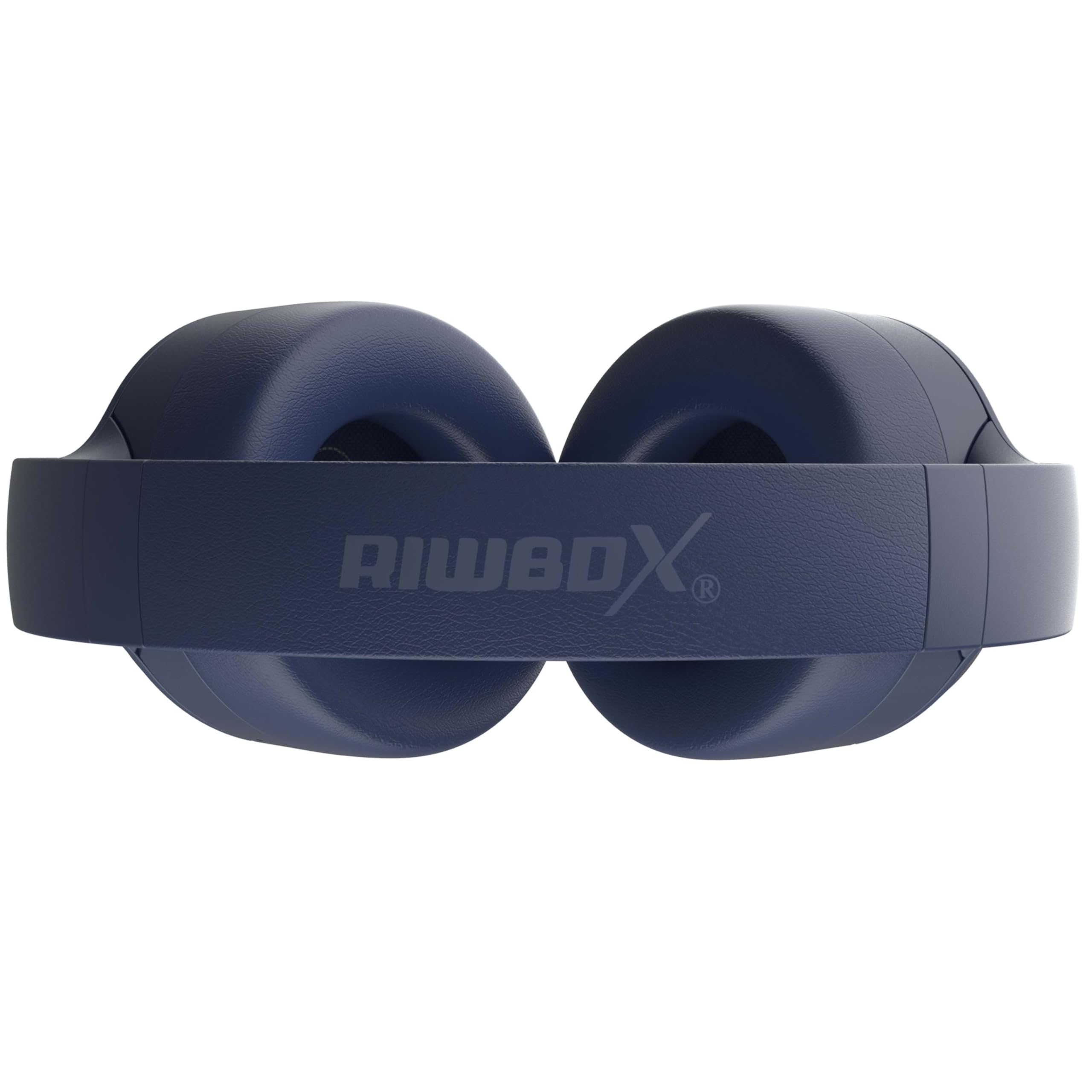 Riwbox Hybrid Active Noise Cancelling Headphones, Wireless Over Ear Bluetooth Headset, 60H Playtime, High-Fidelity, Foldable, Comfort&Immersion for Work/Commuting (Blue)
