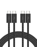 Belkin USB C to USB C Cable 2-Pack, 6.6ft, 60W - Type C Charger, iPhone Charger Cord, Soft, Braided, Flexible for iPhone 16, Galaxy S25, Pixel 9, Airpods, iPad Pro & More, Travel Essentials - Black
