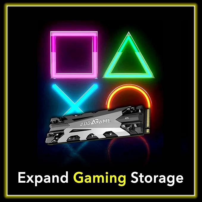 Addlink A95 4TB M.2 SSD Gaming PC Storage Expansion with Heatsink, up to 7200 MB/s, Internal Gaming SSD -2280 PCIe NVMe Gen4X4 3D TLC with Dram NAND SSD