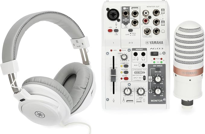 Yamaha AG06MK2 White 6-Channel USB-C Audio Interface & Live Streaming Mixer