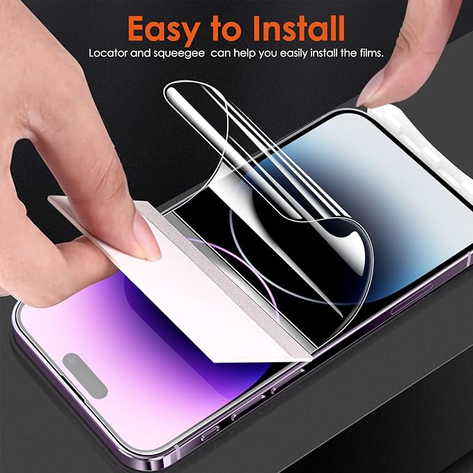 [3 Pack Soft Hydrogel Film Screen Protector for iPhone 15 Pro Max/iPhone 15 Plus, Upgraded Non-breakable Flexible TPU for iPhone 15 Pro Max Screen Protector Film (NOT Glass)