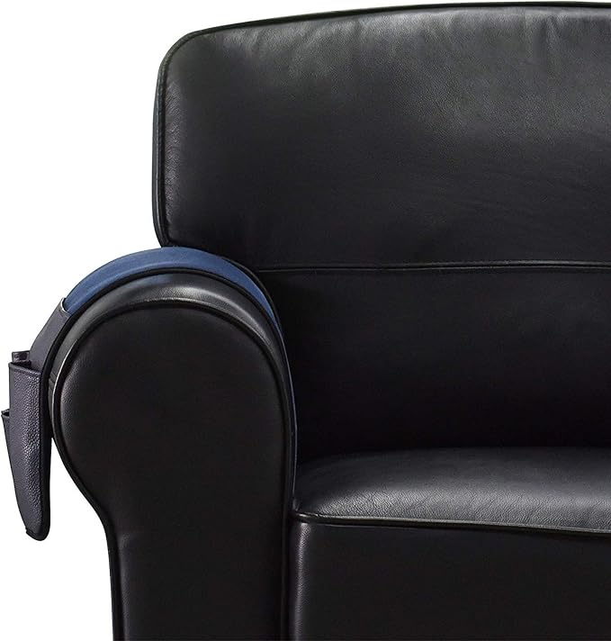 Wanty Velvet Sofa Couch Chair Armrest Soft Caddy Organizer Holder for Remote Control, Cell Phone, Book, Pencil (Blue)
