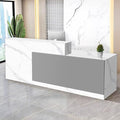 Reception Desk with Counter Modern Checkout Counter with Lockable Drawer Keyboard Tray Receptionist Desk for Office Salon Reception Table G Right 51inch/130cm