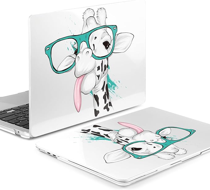 MEEgoodo for M4/M3/M2 MacBook Air 15.3 inch Case 2025 2024 2023, Case Fit Model (A3241/A3114/A2941) for MacBook Air 15 inch, Laptop Hard Shell with Keyboard Cover, Funny Giraffe