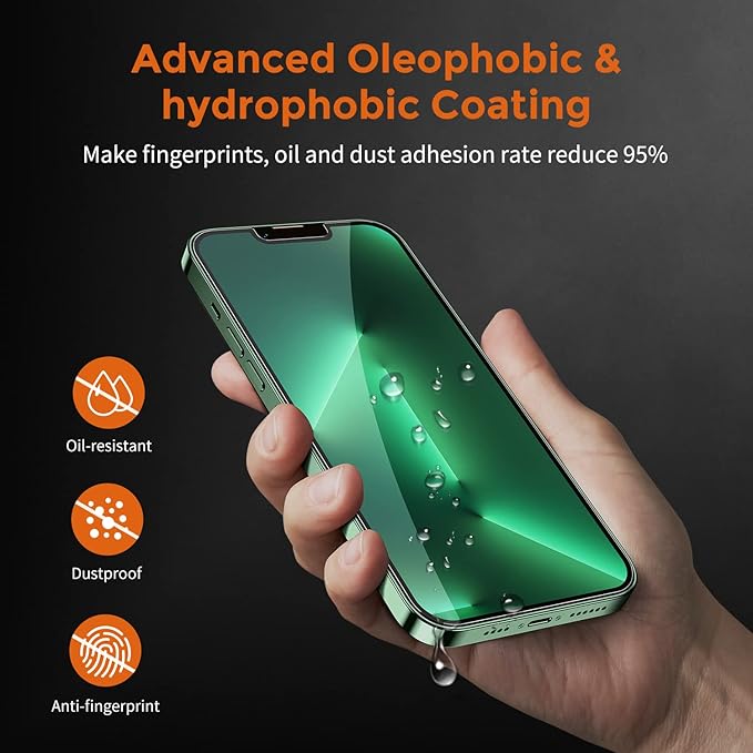 UNBREAKcable 3-Pack Screen Protector for iPhone 14 Plus/iPhone 13 Pro Max, Double Shatterproof Tempered Glass [Easy Installation] [9H Hardness] [99.99% HD Clear] [Case Friendly] for iPhone 6.7 inch
