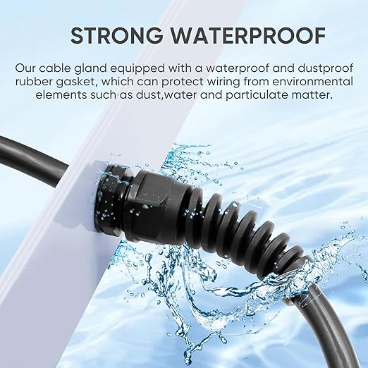 Strain Relief Cord Connector,LISTENJIALE 5Pcs NPT 1" Waterproof Cable Gland Flex Spiral Strain Relief Adjustable 18-25mm Cable Connector Nylon Joint with Gaskets(Black)