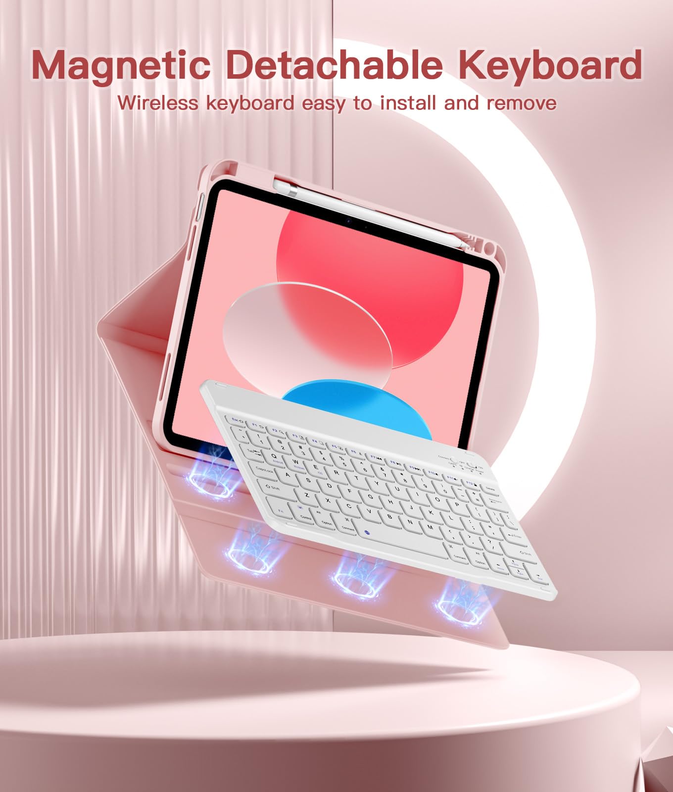 Beydoa for iPad A16 11th/10th Generation Case with Keyboard - Detachable