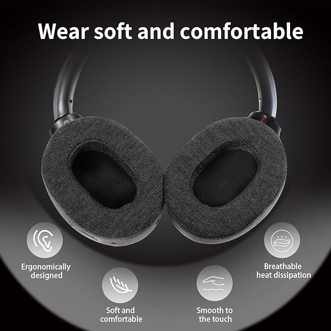 Skin-Friendly Cotton Replacement Earpads for Sony WH-1000XM2/MDR-1000X, Skin-Friendly Cotton Ear Pads Cushions with High-Density Noise Isolation Foam, Keep Warm (Dark Gray)