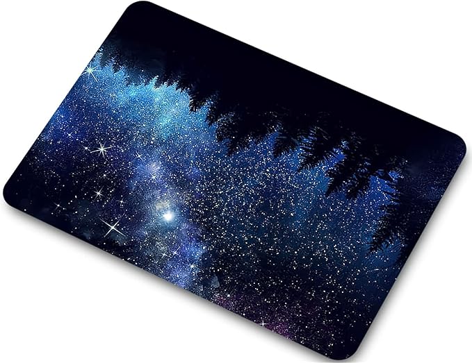 Compatible with MacBook Air 13 Inch Case 2017 2016 2015 2014 2013 2012 2011 2010 Release A1466/A1369, Plastic Hard Shell Case & Keyboard Cover & Screen Protector - Forest Night Sky