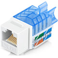 Everest 45 Degree RJ45 Cat5e Keystone Jacks Slim Profile 10-Pack White