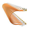 Cat6a Patch Cables 3ft (24 Pack) Slim, Cat6 Ethernet Patch Cable Pure Copper, Flexible Cat 6 Patch Cable 550MHZ 10G, Space-Saving Cat 6A Network Cables for Patch Panel, Orange