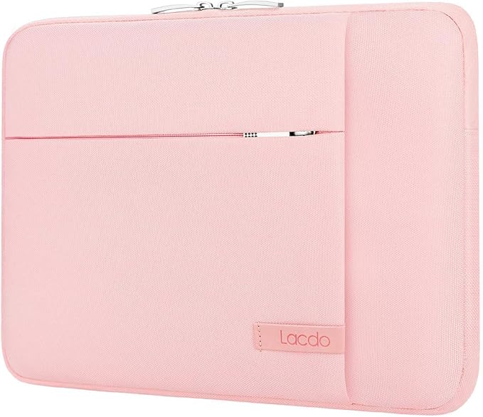 Lacdo Laptop Sleeve Case for 14 inch New MacBook Pro M4/M3/M2/M1 Chips Pro Max A3112 A3401 A3185 A2918 A2992 A2779 2024-2021, 13.8" 13.5" Microsoft Surface Laptop 7th 6 5 4 3 Computer Bag, Pink