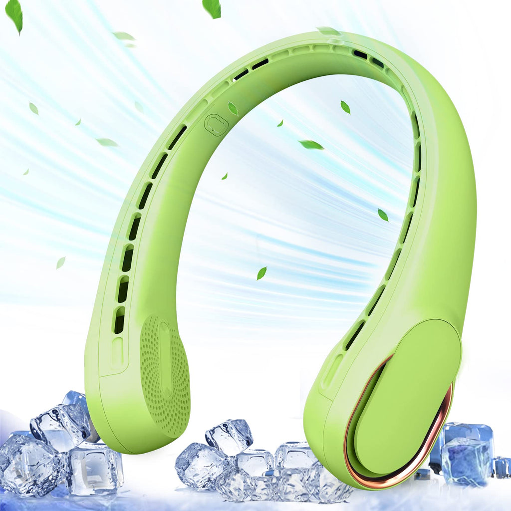 ASNUG Portable Neck Fan, Bladeless Neck Fan, USB Rechargeable Personal Fan, 4000 mAh Battery Operated Wearable Fan, 3 Speeds Adjustable,Faster Cooling, Ultra Quiet, Suitable for Home, Office, Sports