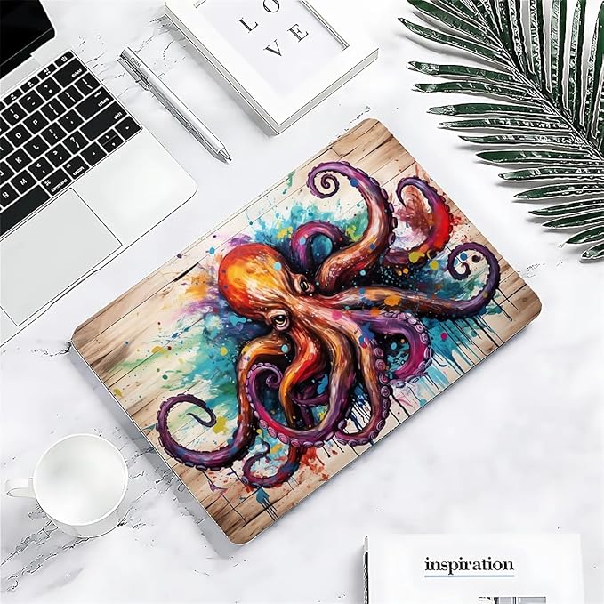 Compatible with MacBook Air 13.3 13.6 Inch Case 2022 2021 2020 2019 Plastic Hard Shell Case Cover,13.6 Air (A2681) M2 2022, Octopus