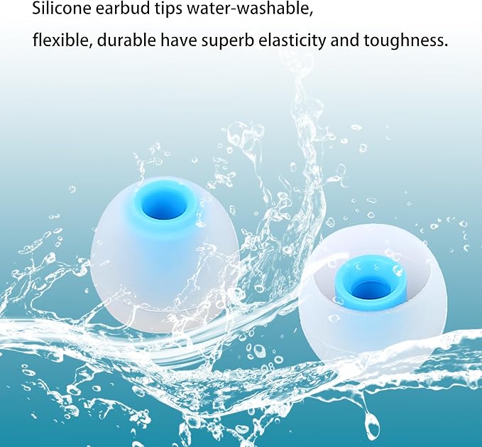 Silicone Replacement Earbud Tips Earbud Caps Fit Most in-Ear Earbuds(Inner Hole 3.8mm -5.1mm) Headphone Ear Tips Earbuds Covers 9 Pairs S M L