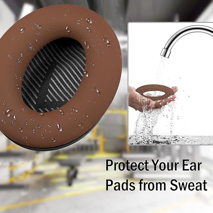 SOULWIT Silicone Ear Pads Cover Protector for Bose QuietComfort QC15 QC25 QC2 QC35 QC45/Ae2 Ae2i Ae2w/SoundTrue & SoundLink AE Headphones Cushions, Sweatproof, Easily Washable - Coffee