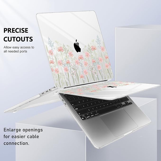 for MacBook Pro 16 inch Case 2019 2020 Release Model A2141, Plastic Hard Shell Cover with Keyboard Cover & Screen Protector for MacBook Pro 16 inch with Touch Bar & Touch ID, Floral C322