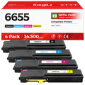 6655 Toner Cartridge Set 4-Pack High Capacity Black Cyan Magenta Yellow Replacement for Xerox 106R02744 106R02745 106R02746 106R02747 Compatible with Xerox WorkCentre 6655 6655i Color Printer Ink Copy