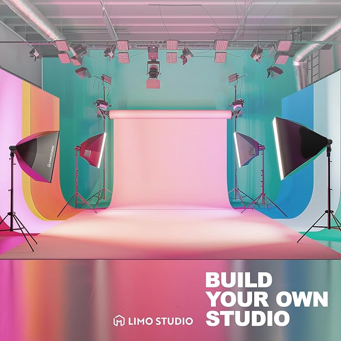 LimoStudio (LED Super Bright) 1600W Output Remote Control, 20 x 28 inch Softbox Continuous Lighting Kit, 3000K-6500K Adjustable Color Temperature, 7600 Lumen, CRI>95, Soft Box Light Diffuser, AGG3431