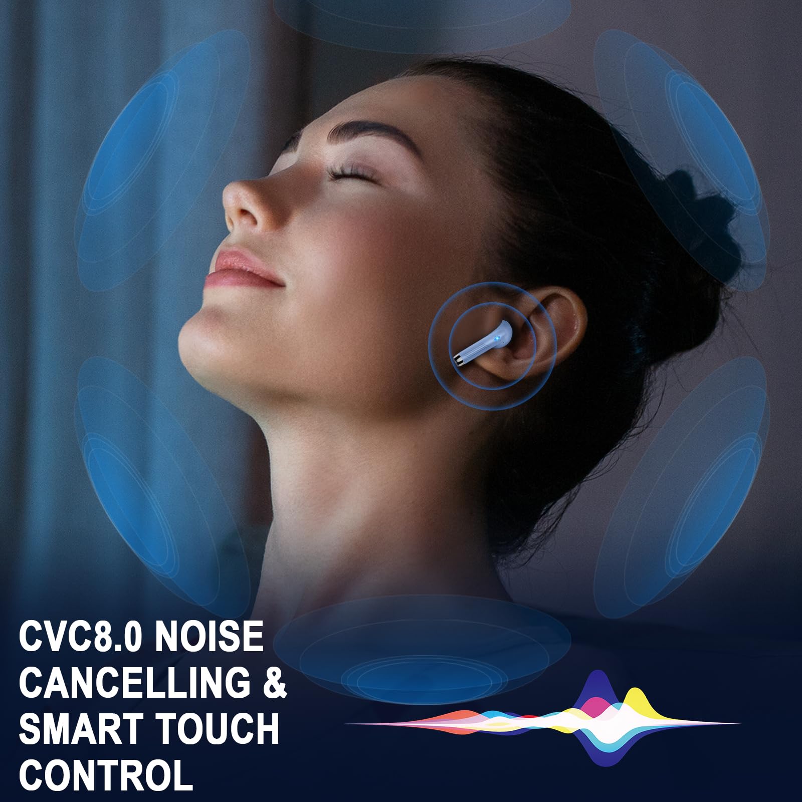 Wireless Earbuds, Bluetooth 5.4 Earbuds, LED Power Display, HiFi Stereo