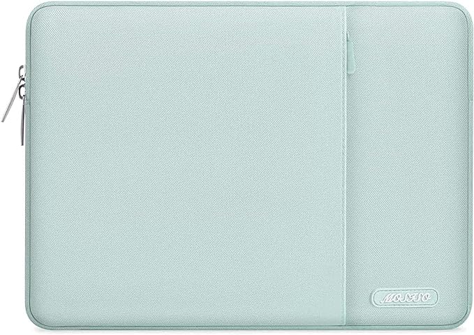 MOSISO Laptop Case 12.3 inch, 11.6-12.3 inch Laptop Sleeve Compatible with MacBook Air 11.6, Acer HP Dell Lenovo Samsung, Surface Pro, Polyester Vertical Computer Sleeve Bag with Pocket, Mint Green