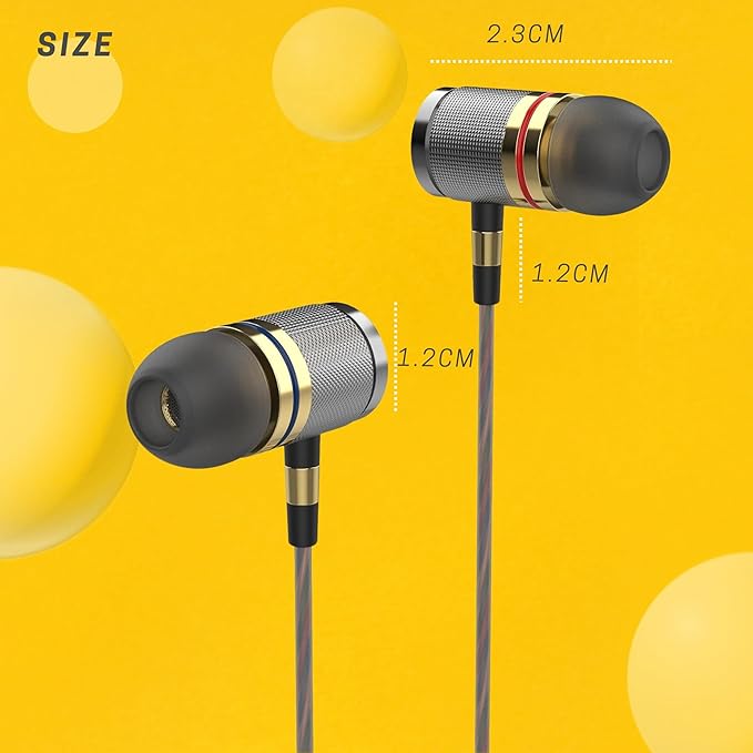 Betron YSM1000 Earphones in Ear Headphones Wired 3.5mm Jack Tangle-Free Cable Case and Noise Isolating Earbuds