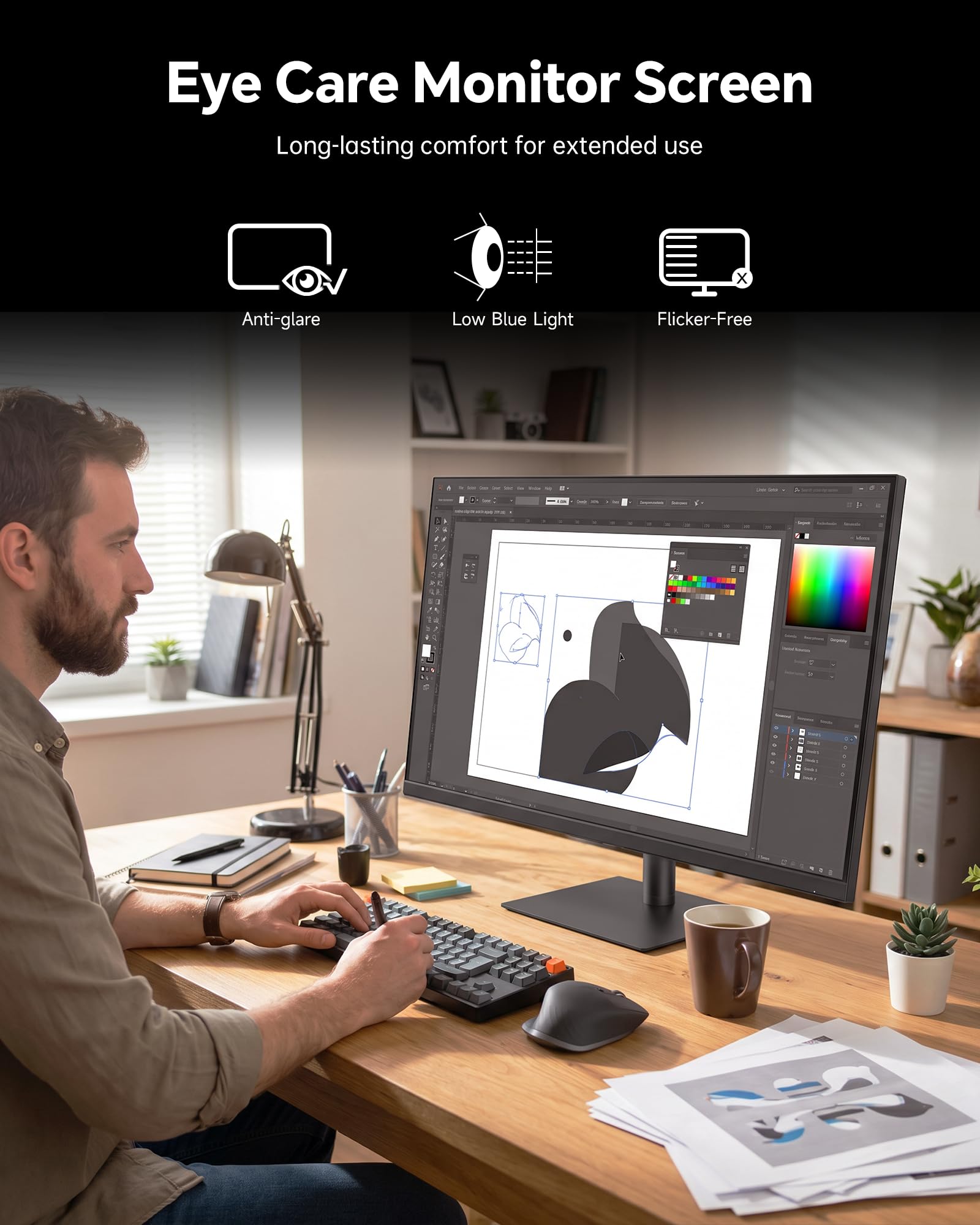 KTC 32 Inch 2K 120Hz Computer Monitor, IPS QHD 2560x1440 Monitor HDR H32T13